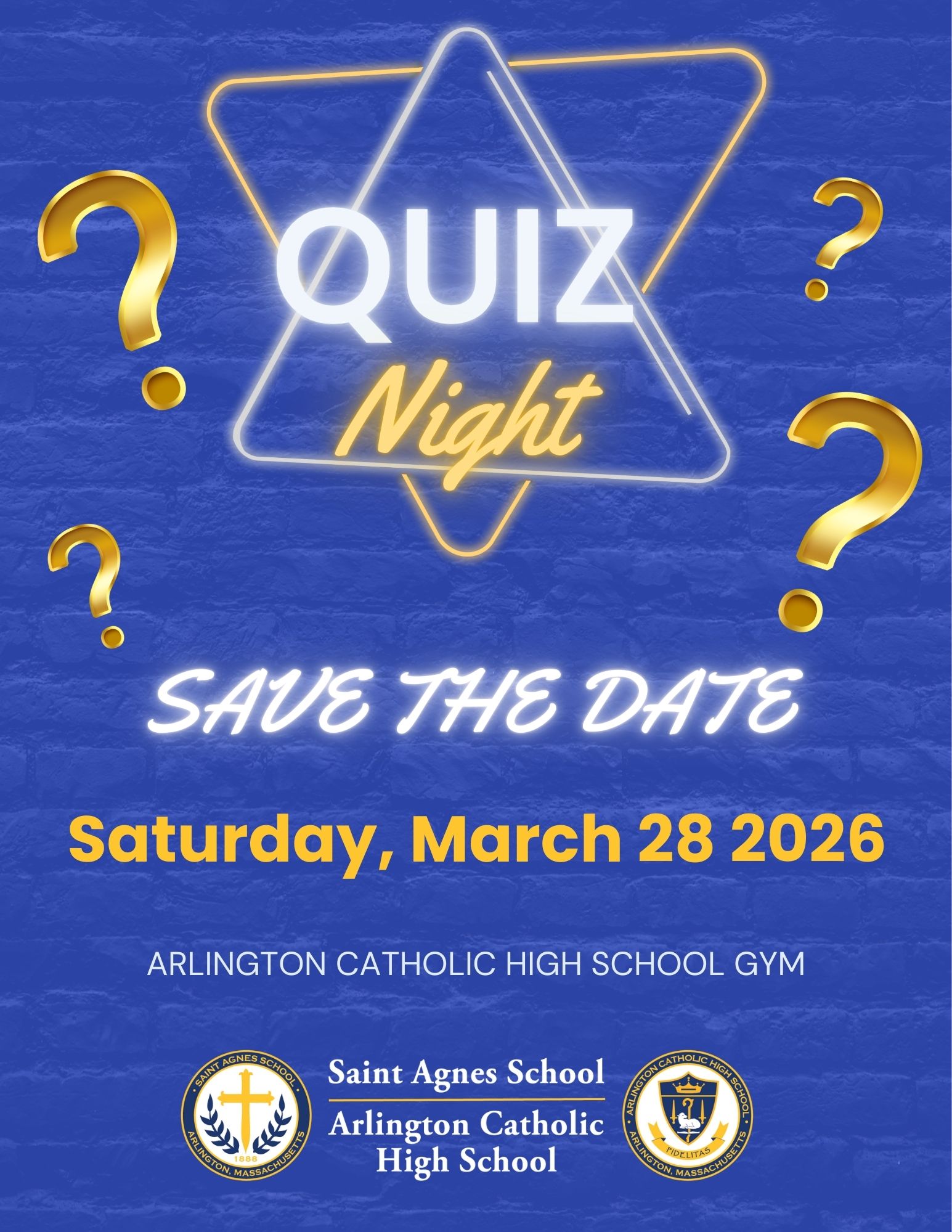 Saint Agnes School | Arlington Catholic High School|Save the Date: Quiz Night 2026